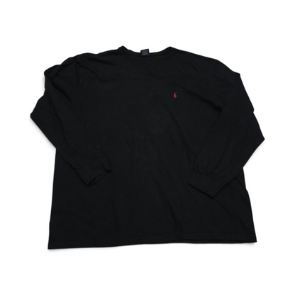 Playera Ralph Lauren 2xl Negro Pony Rojo Manga Larga Vintage