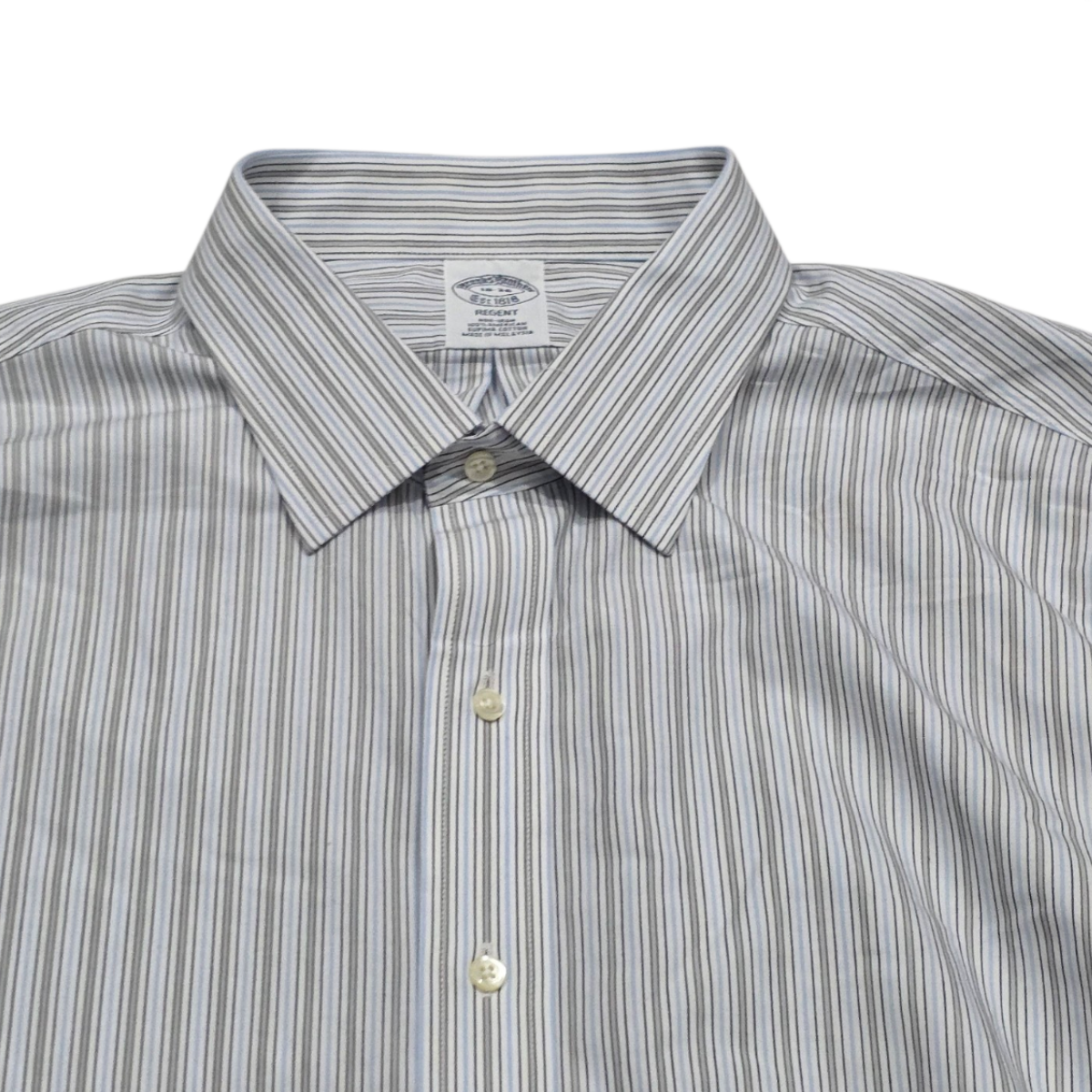 Camisa Brooks Brothers 2xl Linea Azul, Blanco Gris