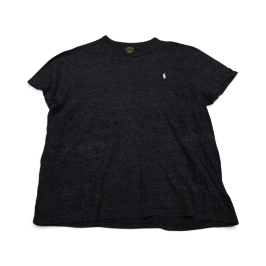 Playera Ralph Lauren 2xl Gris Oscuro Pony Blanco Cuello Redo