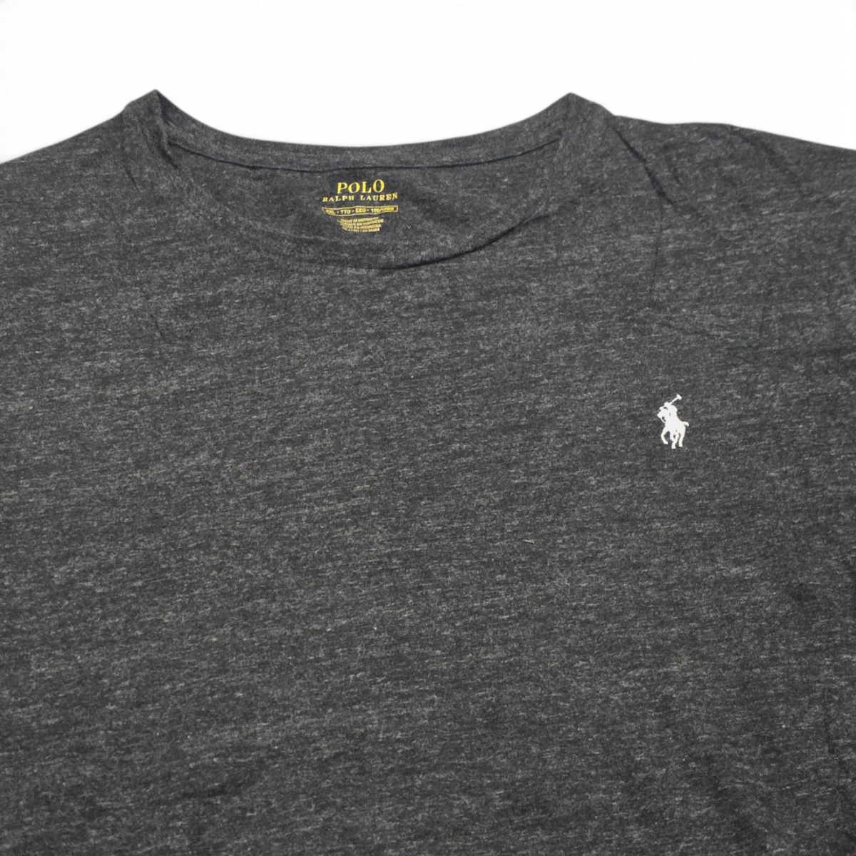 Playera Ralph Lauren 2xl Gris Oscuro Pony Blanco Cuello Redo