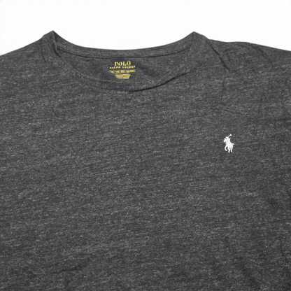 Playera Ralph Lauren 2xl Gris Oscuro Pony Blanco Cuello Redo
