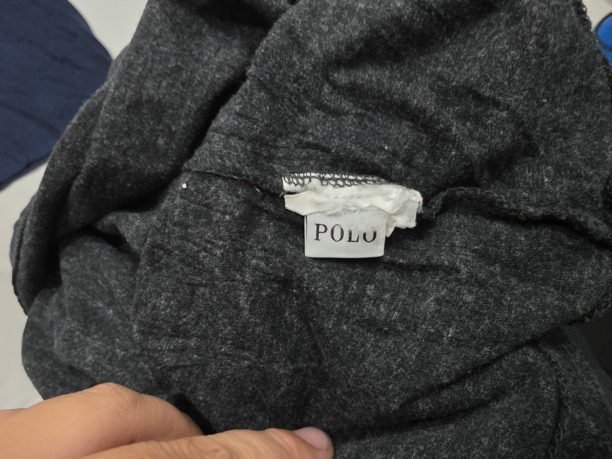 Playera Ralph Lauren 2xl Gris Oscuro Pony Blanco Cuello Redo