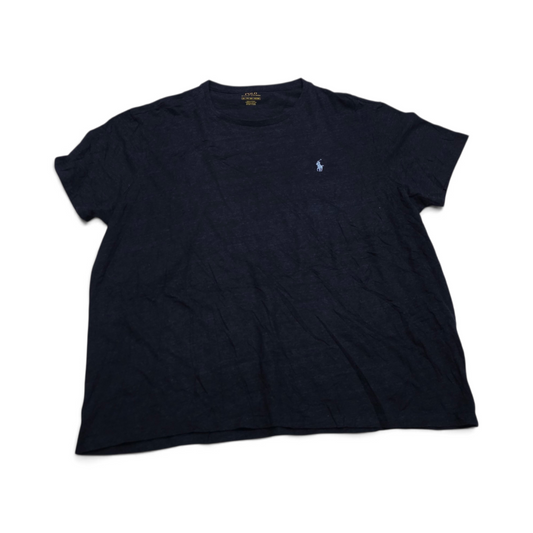 Playera Ralph Lauren 2xl Gris Oscuro Pony Blanco Cuello Redo