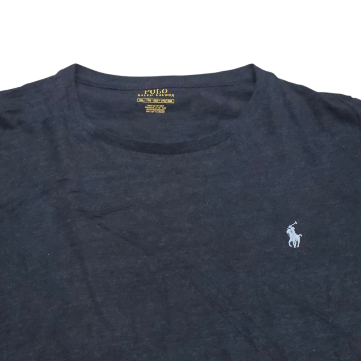 Playera Ralph Lauren 2xl Gris Oscuro Pony Blanco Cuello Redo