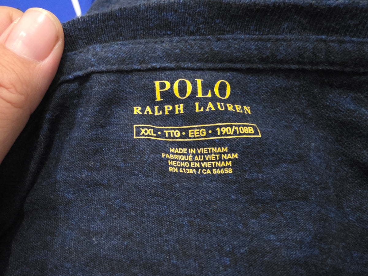 Playera Ralph Lauren 2xl Gris Oscuro Pony Blanco Cuello Redo