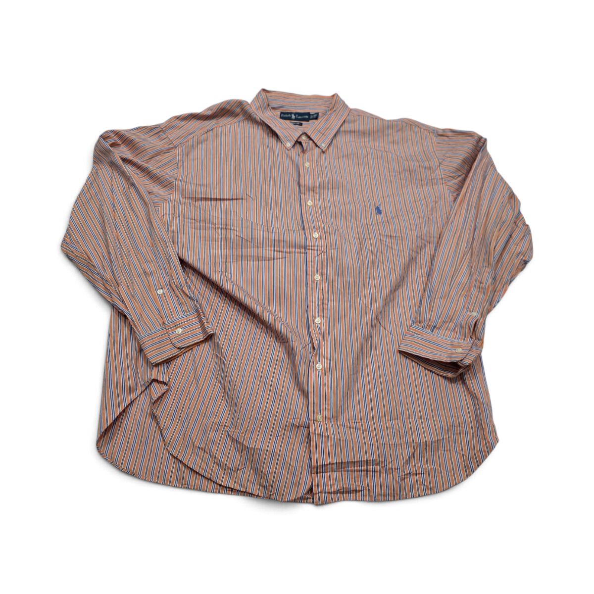 Camisa Ralph Lauren 3xl Linea Naranja Pony Azul