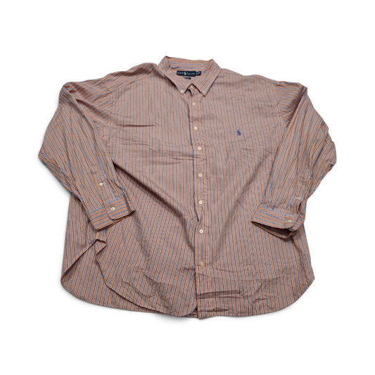 Camisa Ralph Lauren 3xl Linea Naranja Pony Azul