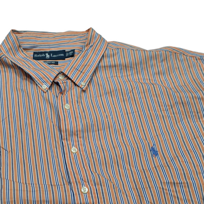 Camisa Ralph Lauren 3xl Linea Naranja Pony Azul
