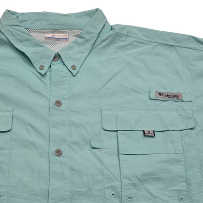 Camisa Columbia 4xl Azul Claro Manga Corta
