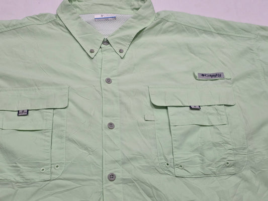 Camisa Columbia 4xl Verde Limon Manga Corta