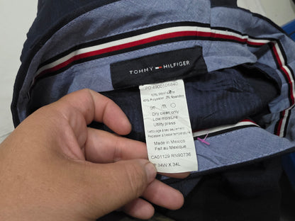 Pantalon Recto Stretch Tommy Hilfiger 34x34 Azul Marino
