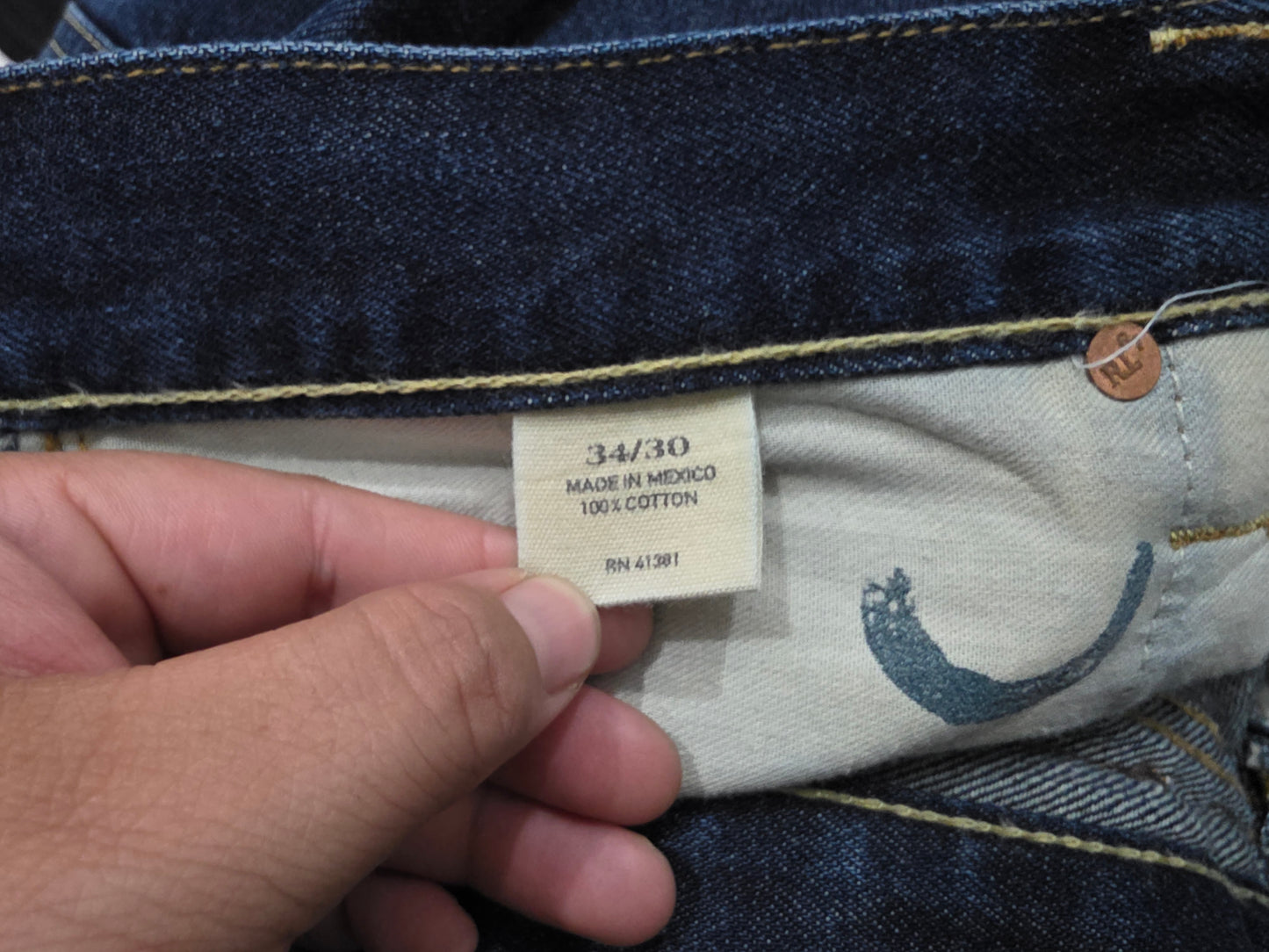 Pantalon Ralph Lauren Relaxed Fit 34x30 Azul