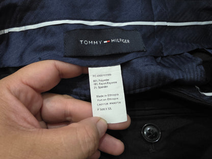 Pantalon Vestir Recto Stretch Tommy Hilfiger 34x32 Negro