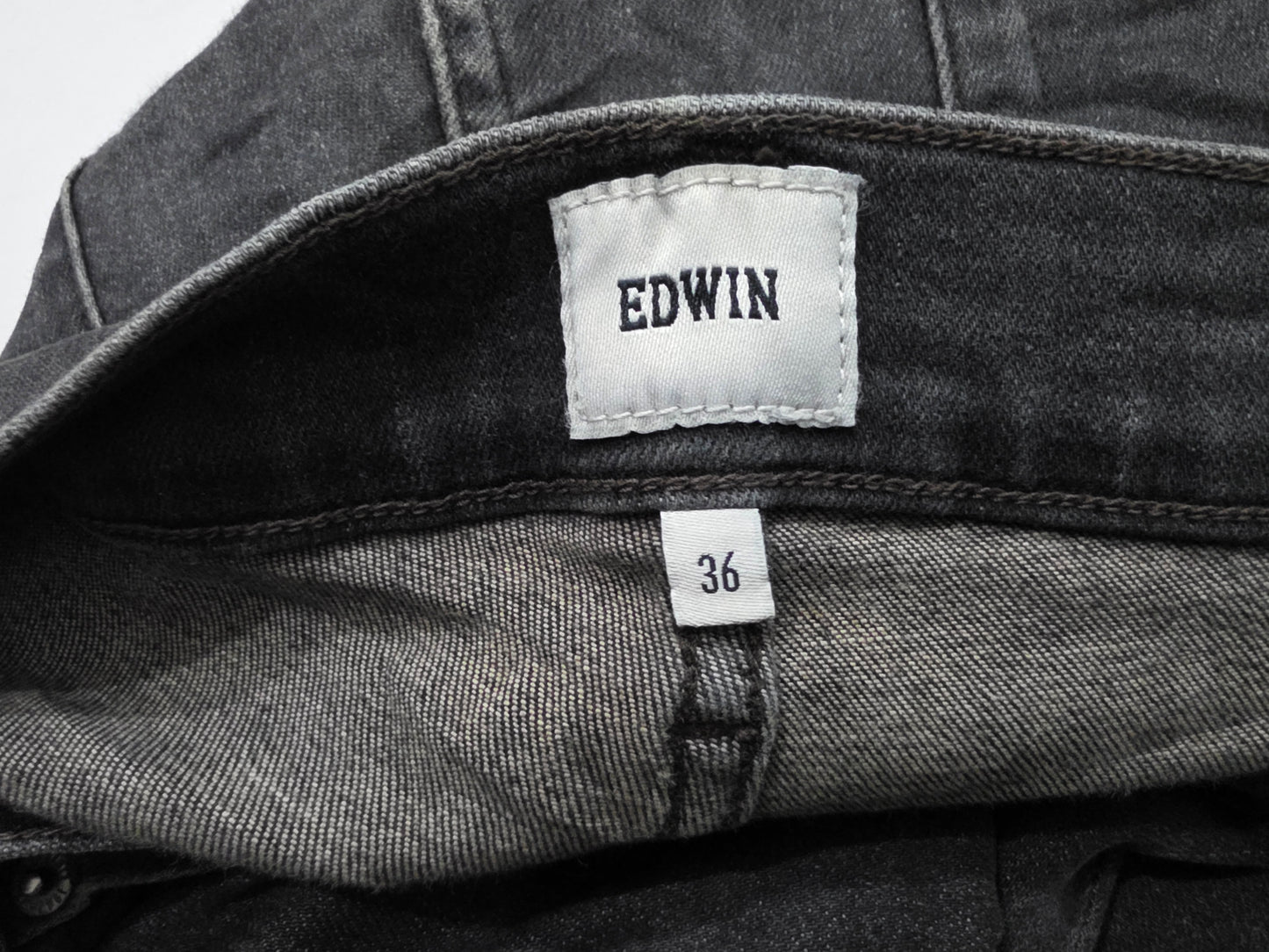 Pantalon Edwin Slimfit 36 Negro Deslavado