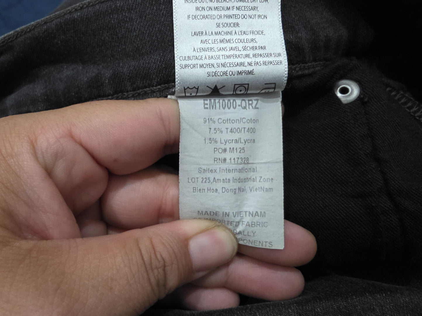 Pantalon Edwin Slimfit 36 Negro Deslavado