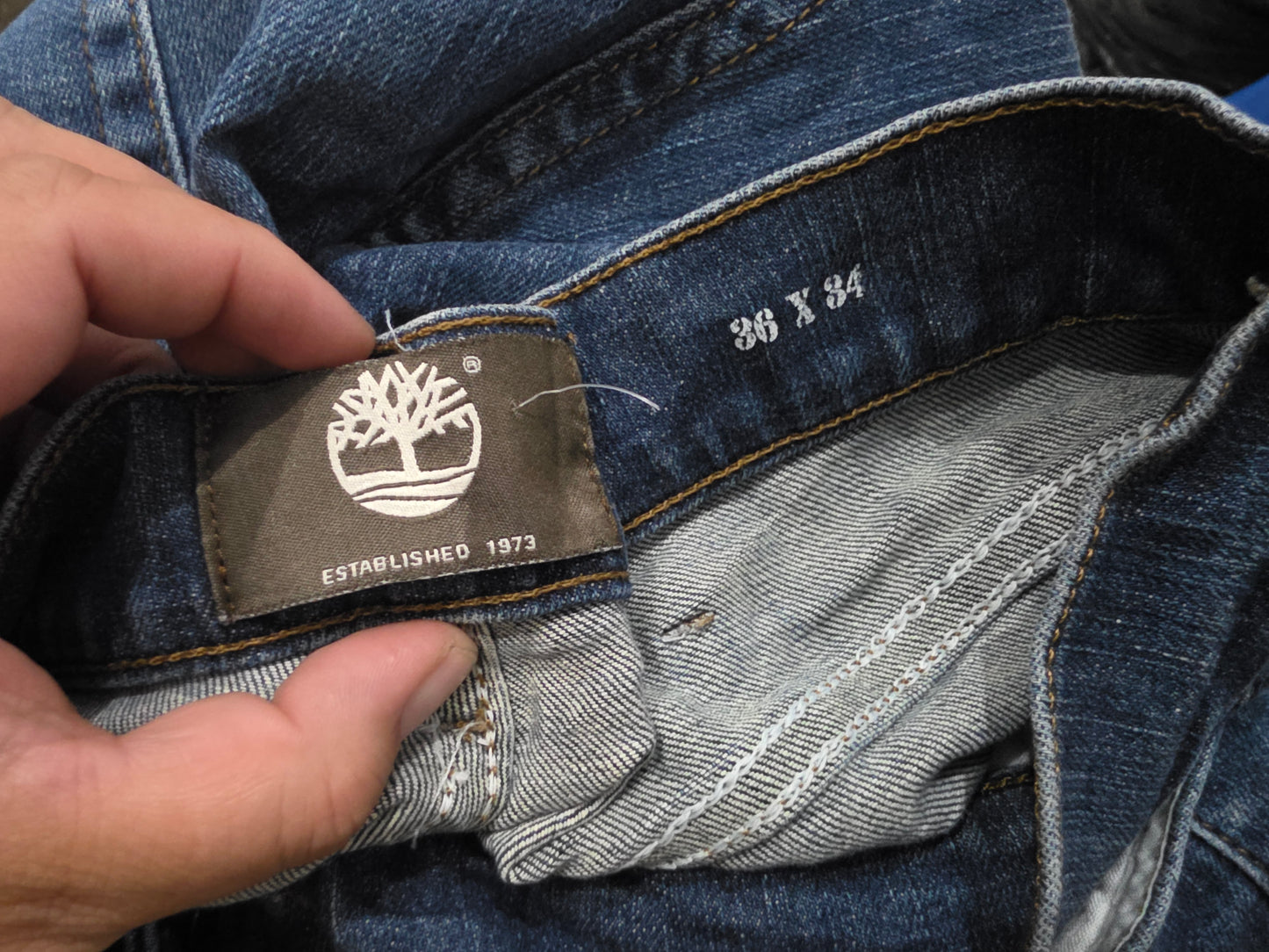 Pantalon Recto Timberland 36x34 Azul