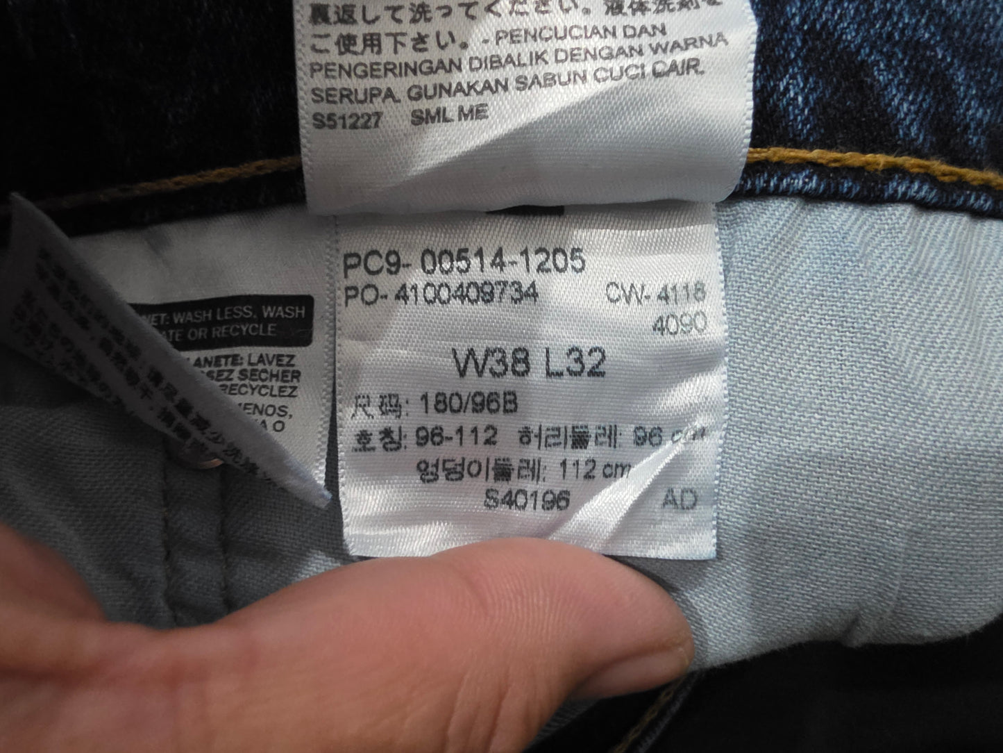 Pantalon Recto Levis 514 38x32 Azul