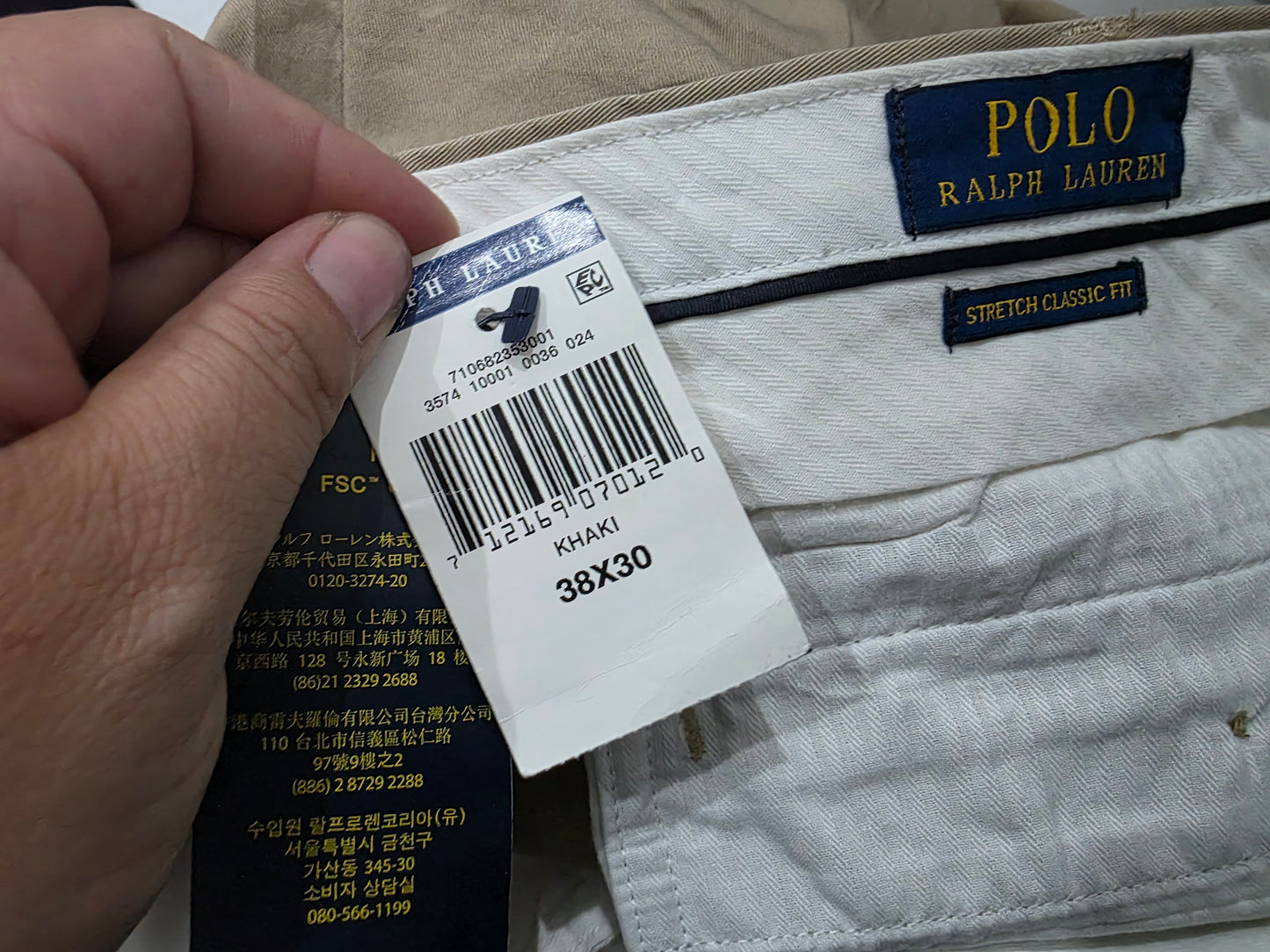 Pantalon Stretch Classic Fit Ralph Lauren 38x30 Cafe (Nuevo)