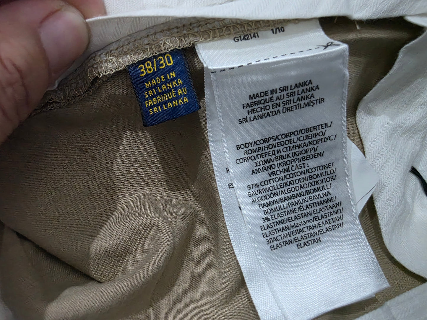 Pantalon Stretch Classic Fit Ralph Lauren 38x30 Cafe (Nuevo)