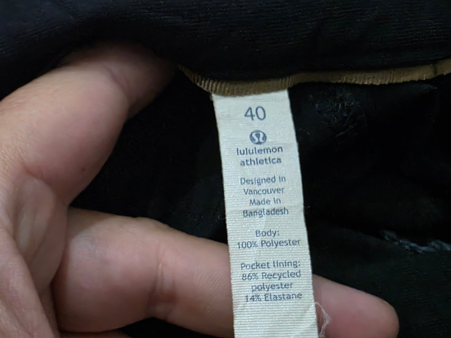 Pantalon Recto Lululemon Talla 40 Negro (Usado)