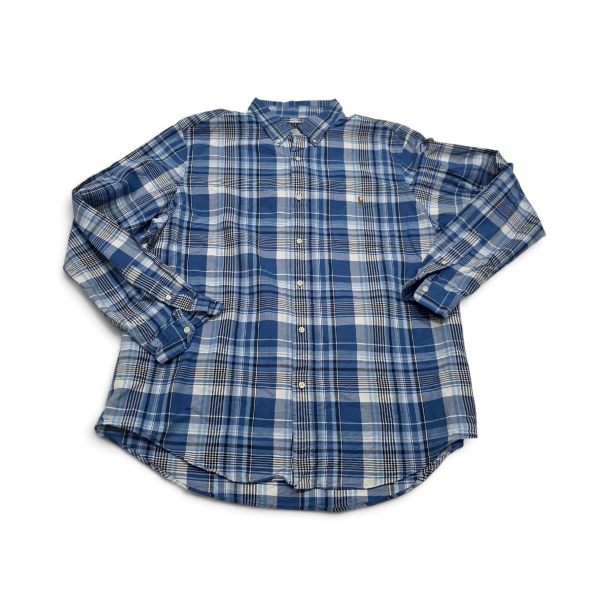 Camisa Ralph Lauren 2xl Classic Fit Cuasro Azul Pony Colores (Usado)