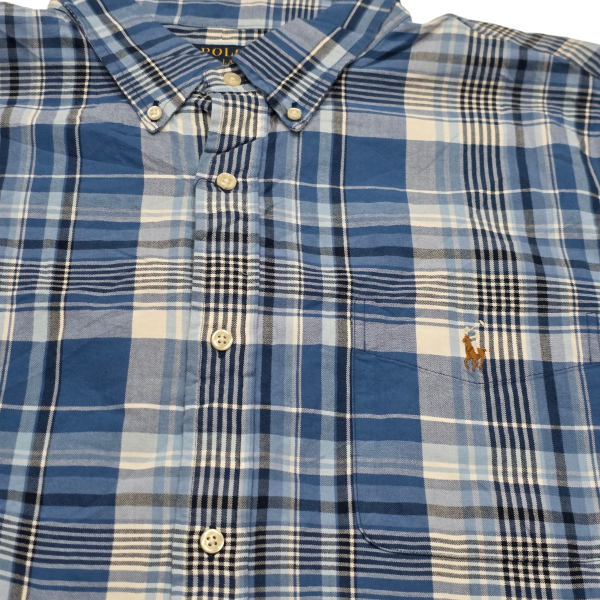 Camisa Ralph Lauren 2xl Classic Fit Cuasro Azul Pony Colores (Usado)