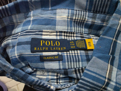 Camisa Ralph Lauren 2xl Classic Fit Cuasro Azul Pony Colores (Usado)