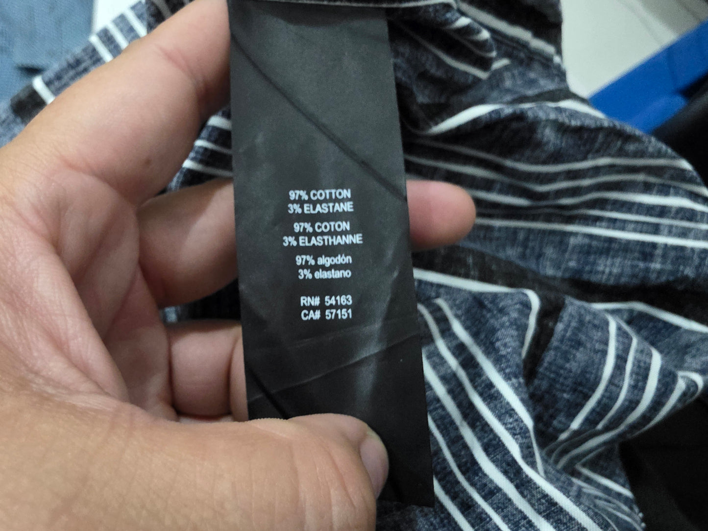 Camisa Karl Lagerfeld 2xl Azul Lineas (NUEVO)
