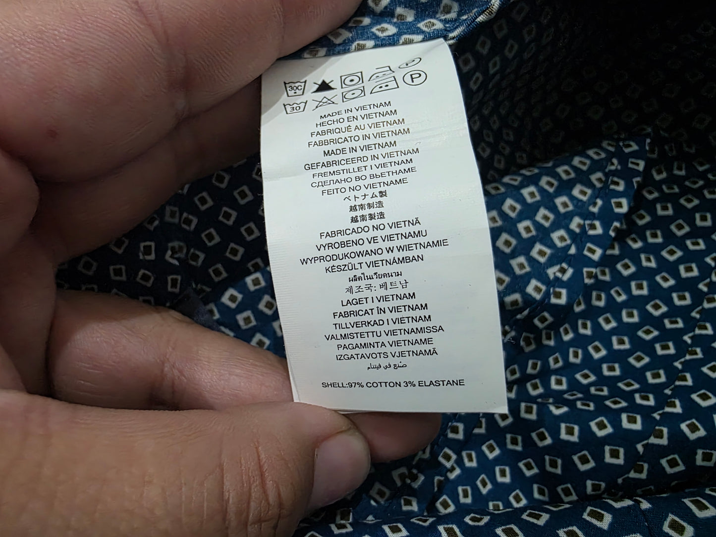 Camisa Trim Stretch Michael Kors 2xl Azul Figuras (Usado)