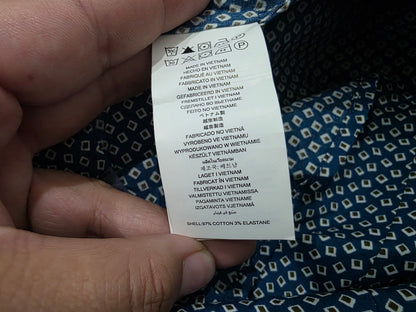 Camisa Trim Stretch Michael Kors 2xl Azul Figuras (Usado)