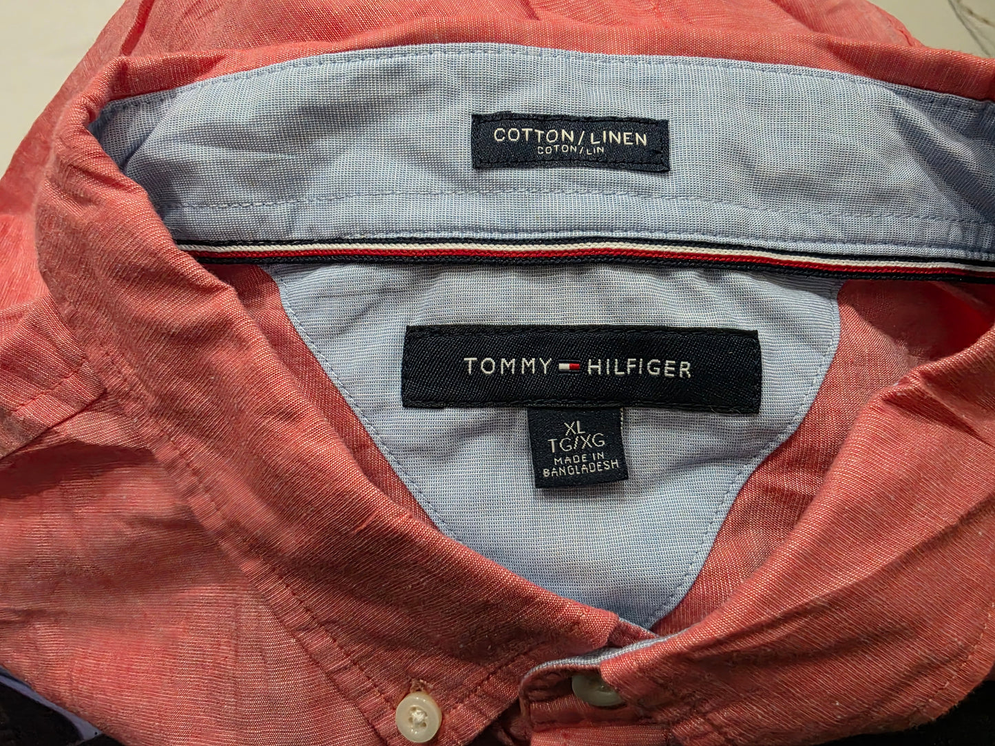 Camisa Tommy Hilfiger Xgrande Xl Rosa Viejo (Usado)