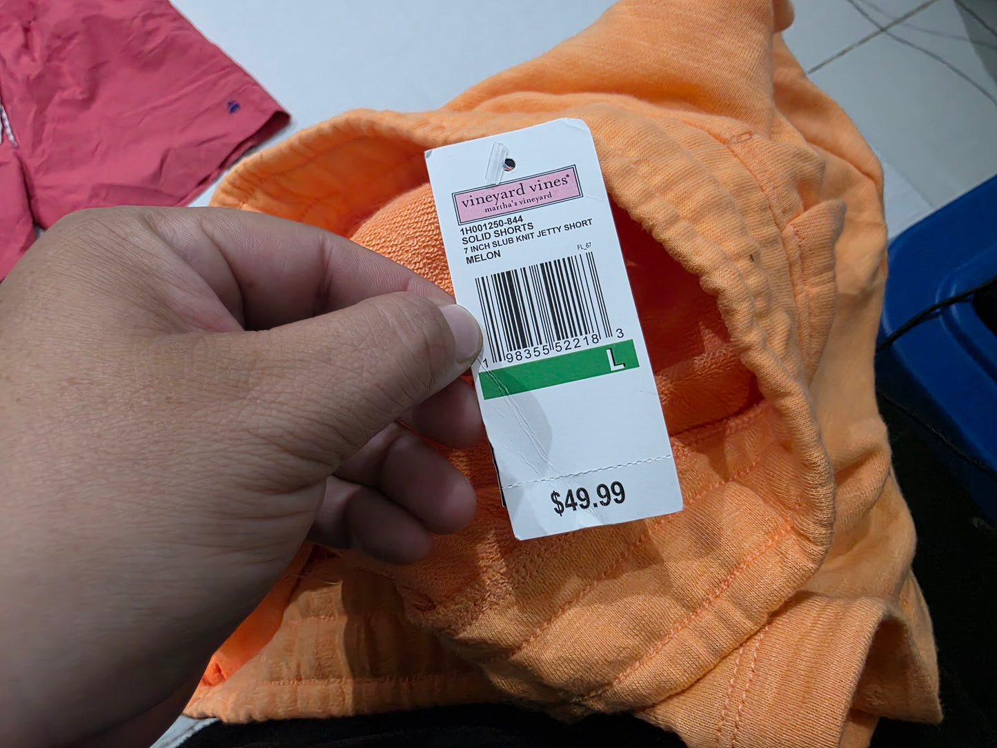 Bermuda Vineyard Vines Grande L Naranja (Nuevo)