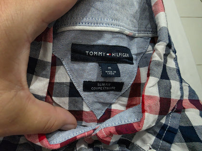 Camisa Tommy Hilfiger Mediana M Cuadro Rojo Y Azul (Usado)