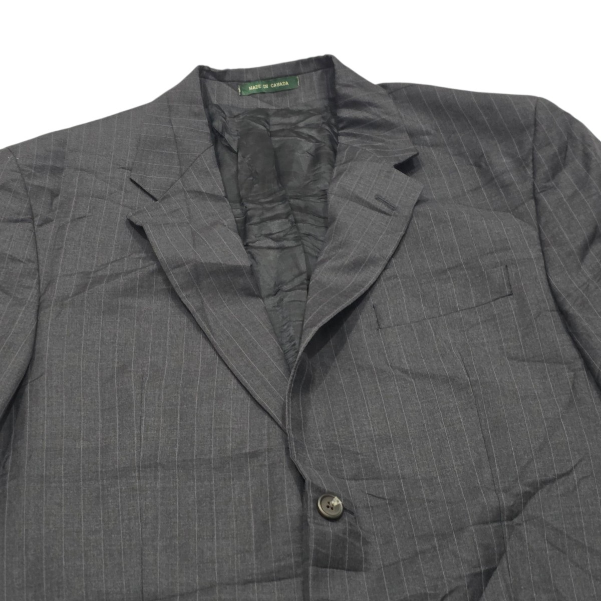 Saco Ralph Lauren Talla 42r Gris Oscuro Lineas (Usado)