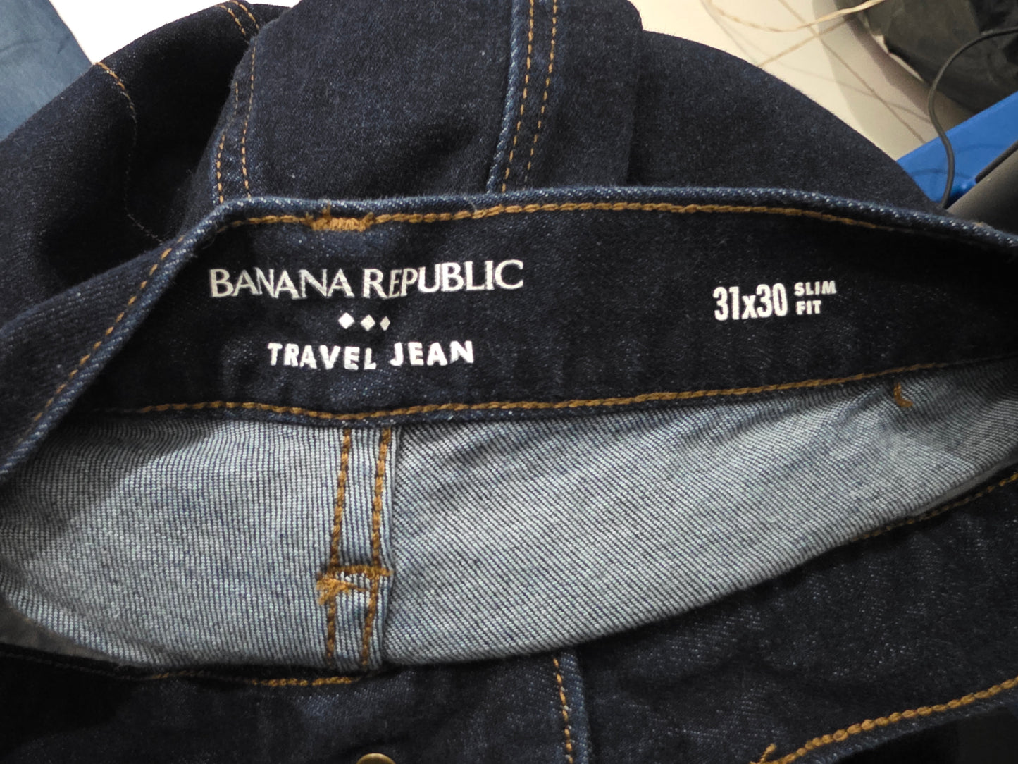 Pantalon Slimfit Traveler Banana Republic 31x30 Azul Oscuro