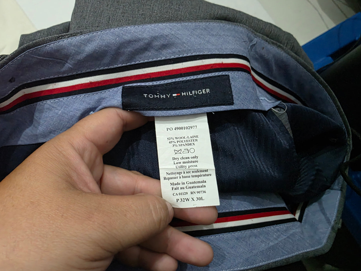 Pantalon Recto De Vestir Tommy Hilfiger 32x30 Gris (Usado)