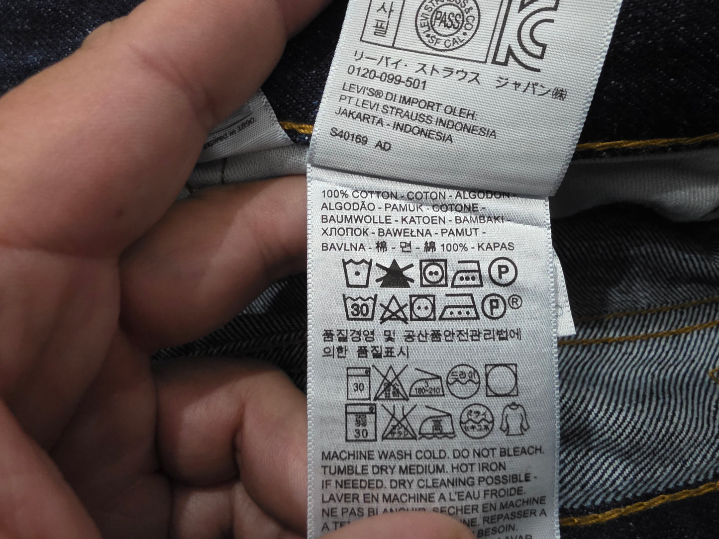 Pantalon Recto Levis 505 36x30 Azul (Usado)