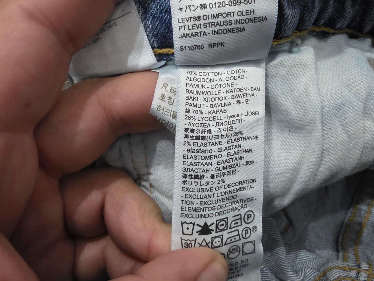 Pantalon Slim Taper Levis 512 38x32 Azul (Usado)