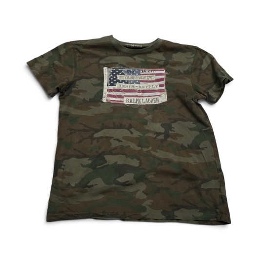 Playera Ralph Lauren Chico S Verde Camoflaje (Usado)