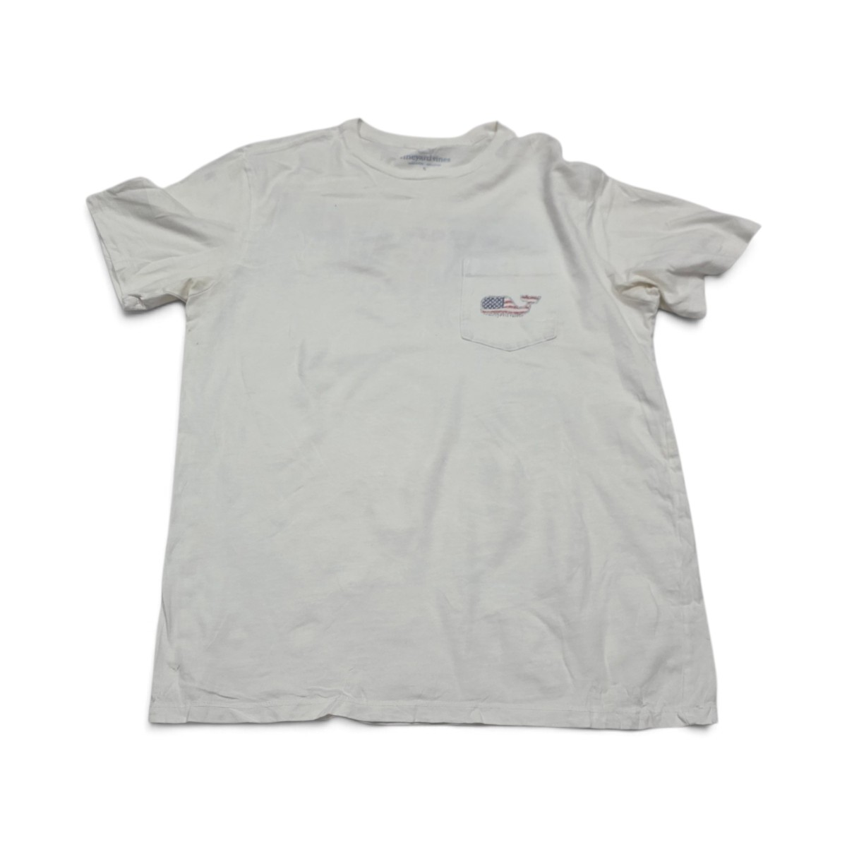 Playera Vineyard Vines Chico S Blanco Ballena Bandera (Usado)