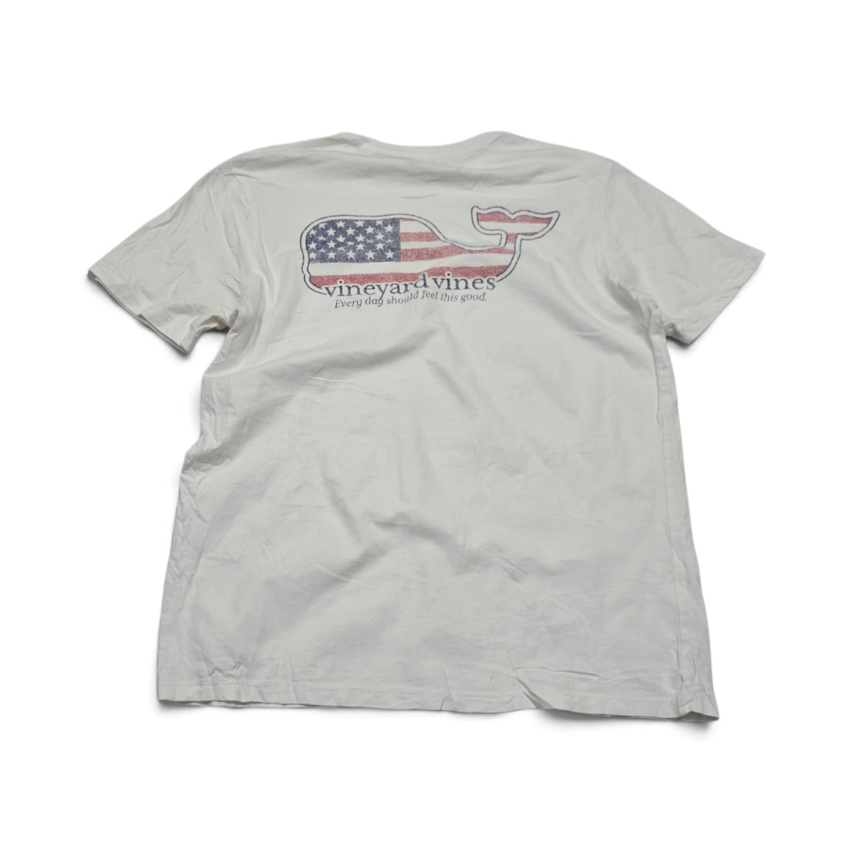 Playera Vineyard Vines Chico S Blanco Ballena Bandera (Usado)