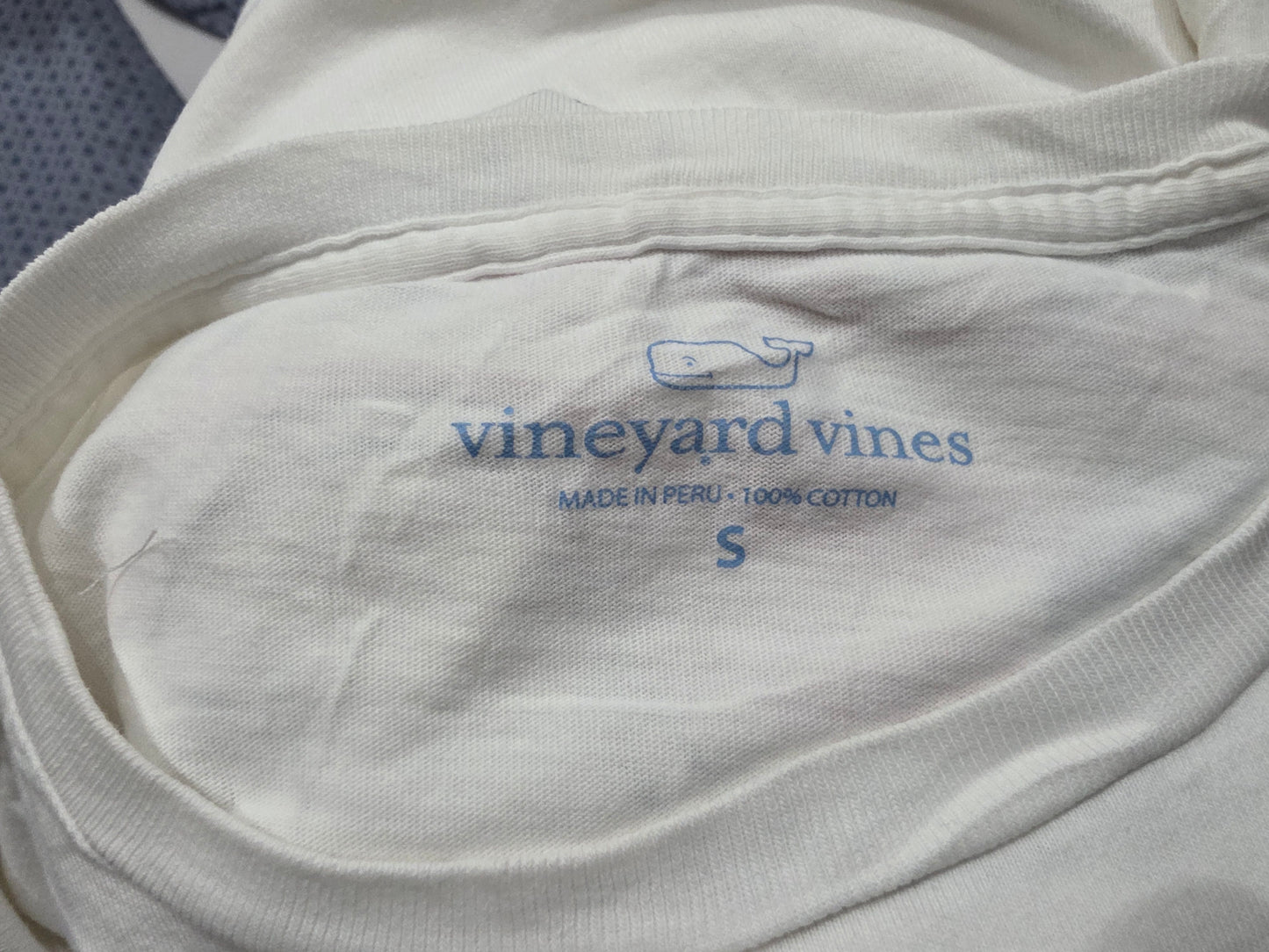 Playera Vineyard Vines Chico S Blanco Ballena Bandera (Usado)