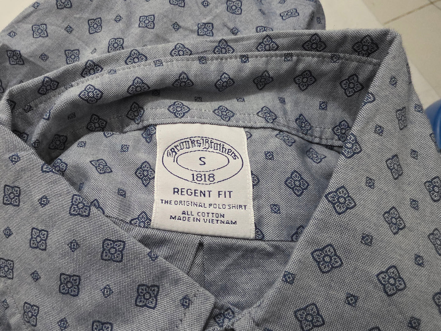 Camisa Brooks Brothers Chico S Azul Figuras (Usado)