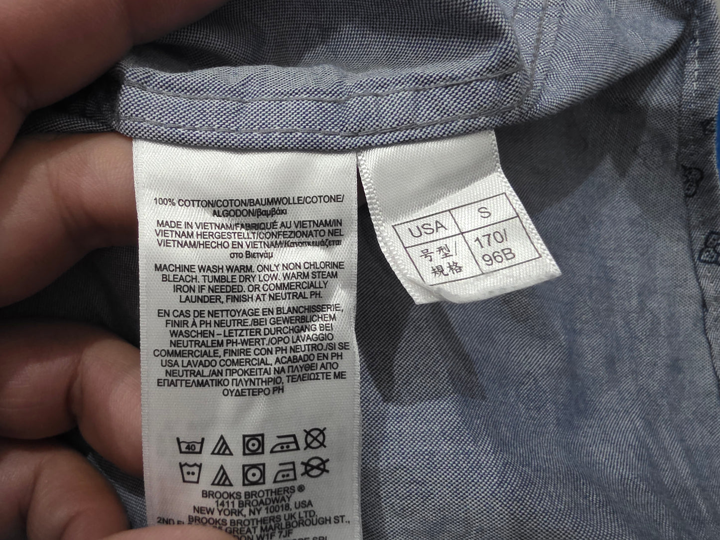 Camisa Brooks Brothers Chico S Azul Figuras (Usado)