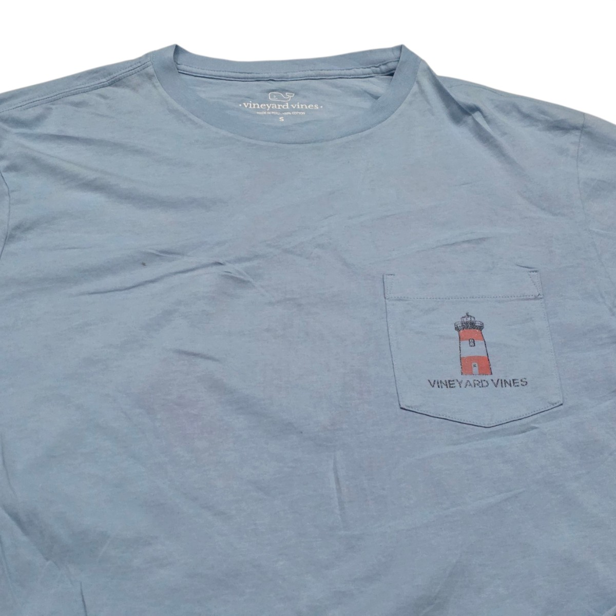 Playera Vineyard Vines Chico S Azul Claro Faro Manga Larga (Usado)