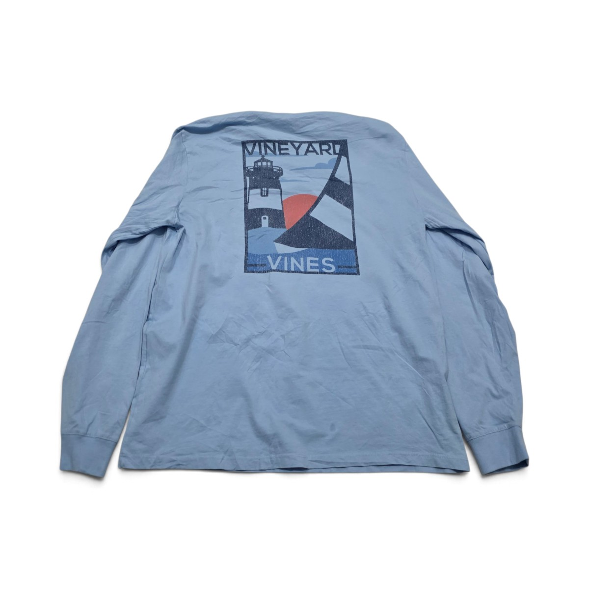 Playera Vineyard Vines Chico S Azul Claro Faro Manga Larga (Usado)