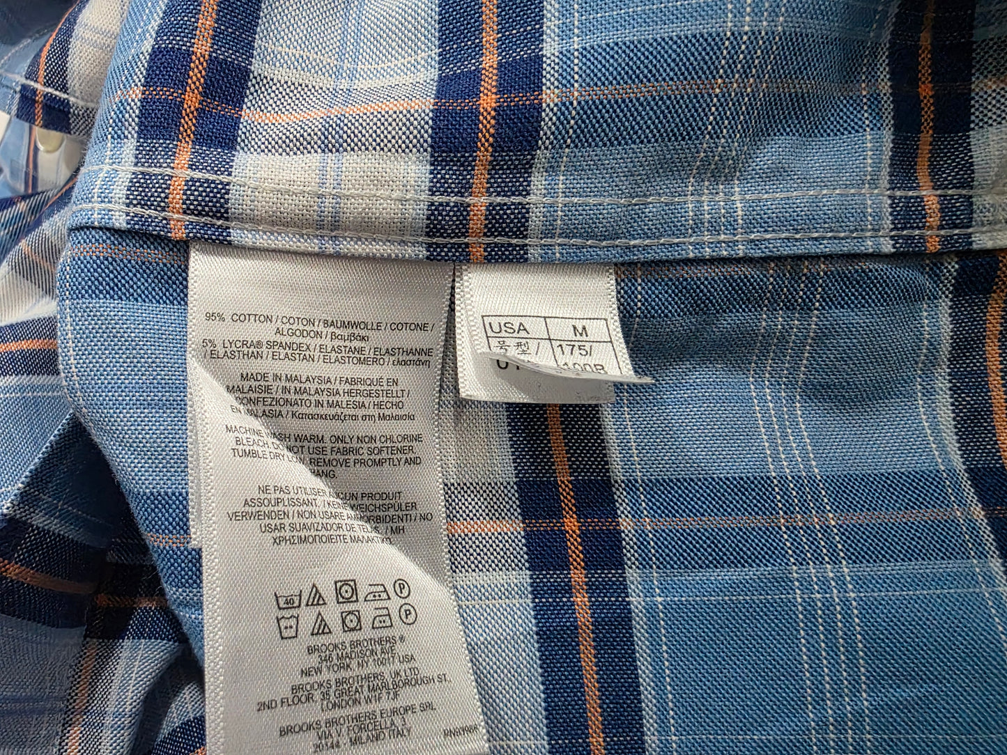 Camisa Brooks Brothers Mediana M Cuadro Azul (Usado)