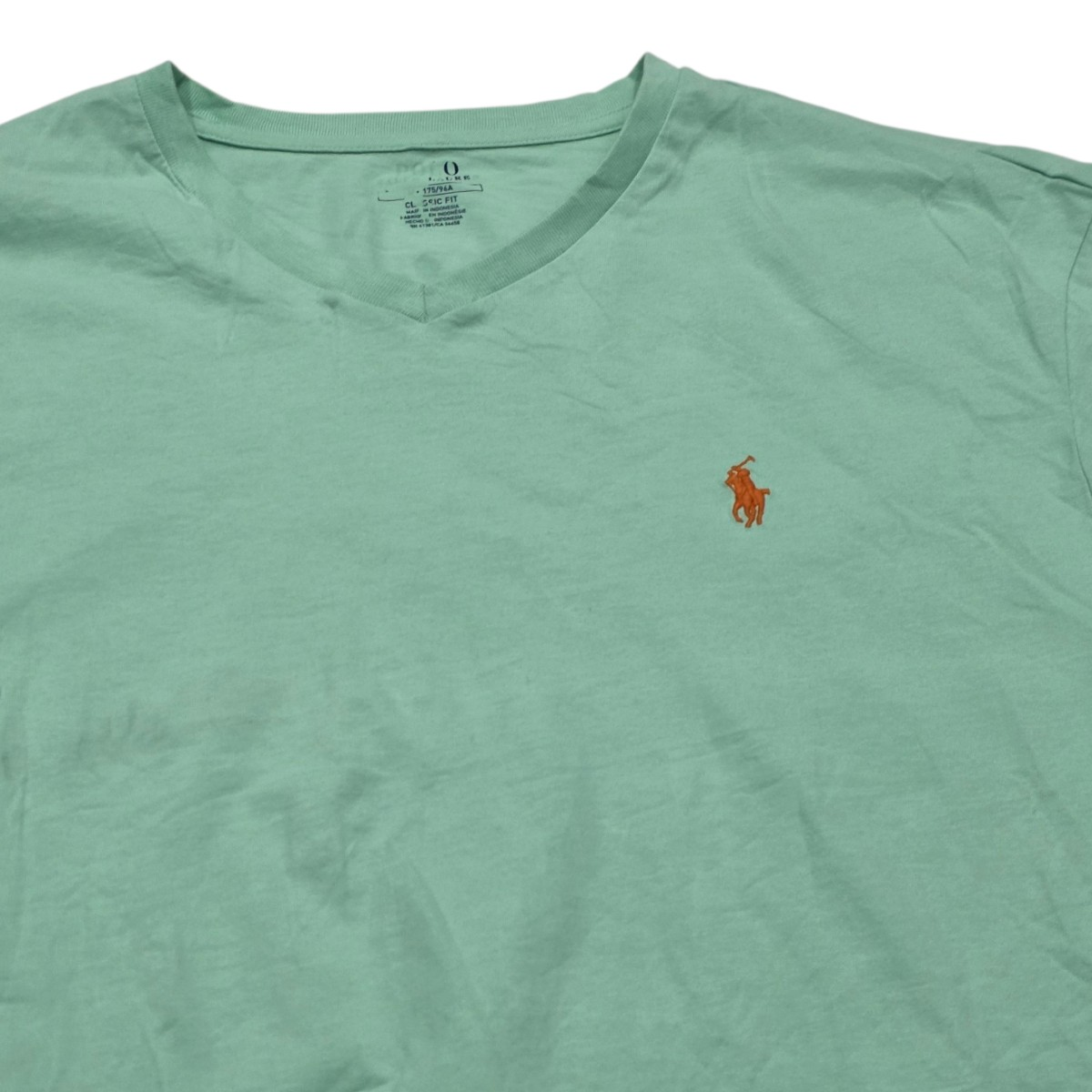 Playera Ralph Lauren Mediana M Turquesa Pony Naranja (Usado)