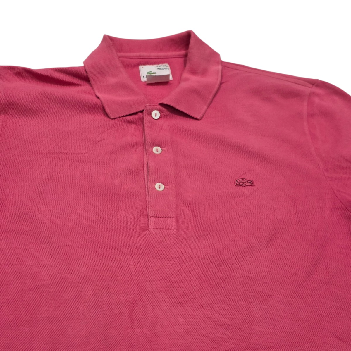 Playera Lacoste Vintage Washe Medianam Fr 4 Rosa Deslavado (Usado)