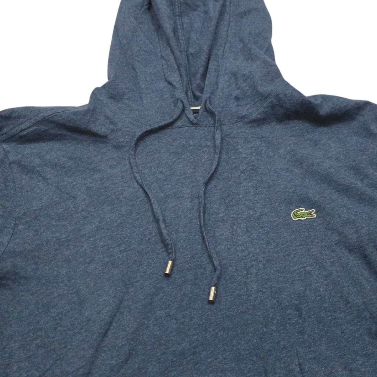Playera Lacoste Mediana M Azul Maga Larga Con Gorro (Usado)